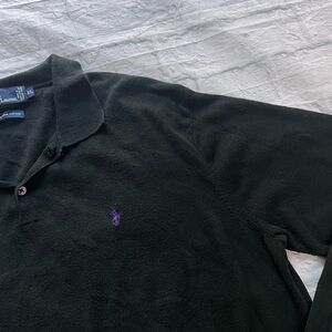 Polo Ralph Lauren Cotton Sweater Collar Neck Black